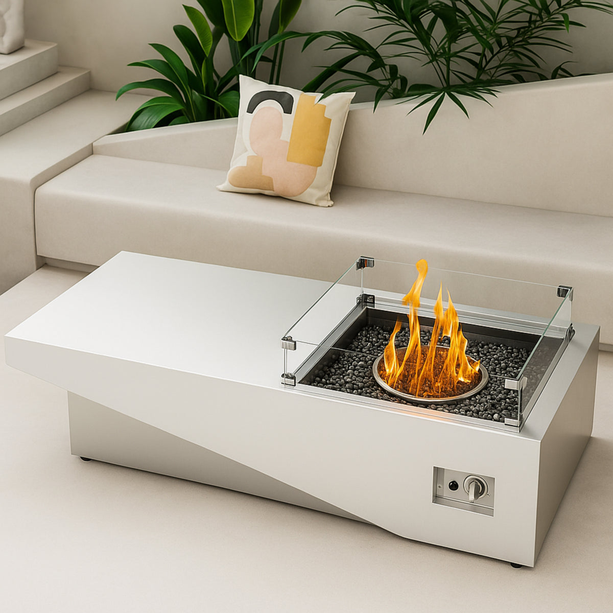 NoirTable Linear Gas Fire Pit