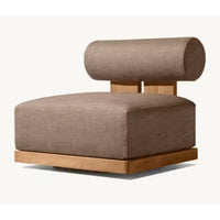 Outdoor Lounge Set Designed for Premium Gatherings, Solid Teak Frames, Concrete Firepit, Modular Layout
