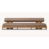 Outdoor Lounge Set Designed for Premium Gatherings, Solid Teak Frames, Concrete Firepit, Modular Layout